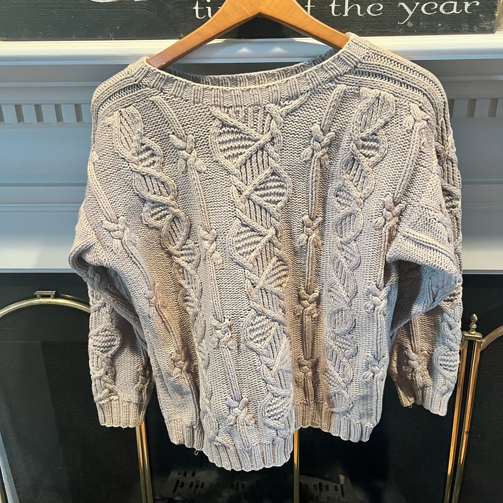 Talbots cream cableknit sweater